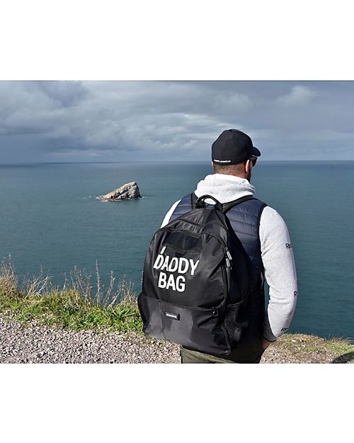 Childhome Zaino Daddy Bag - 36 x 20 x48 cm - Nero - Include Materassino per il Cambio! Zaini Fasciatoio