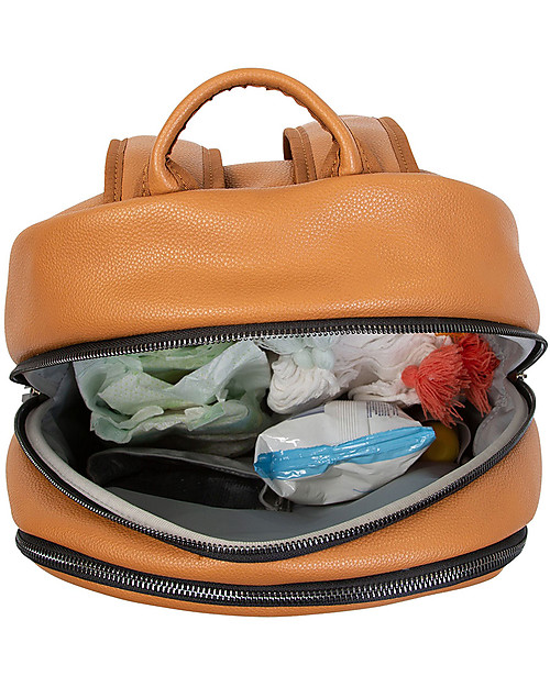 Childhome Zaino Fasciatoio - Effetto Pelle Marrone - con Materassino per il Cambio Zaini Fasciatoio