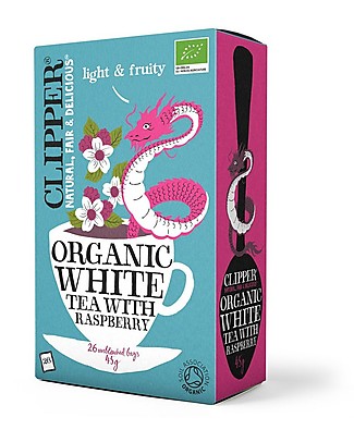 Clipper Tè Bianco Biologico al Lampone - 26 bustine Tisane