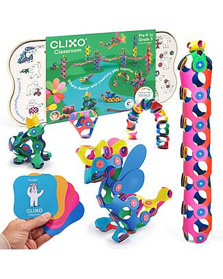 Clixo Clixo Classroom - 100 Pezzi - Gioco Magnetico per Apprendimento STEAM
 - 4+ Anni Giochi Magnetici