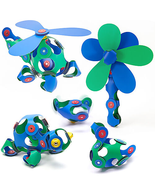Clixo Crew Pack - 30 Pezzi - Blu Verde - Gioco Magnetico STEAM - 4+ Anni Giochi Magnetici