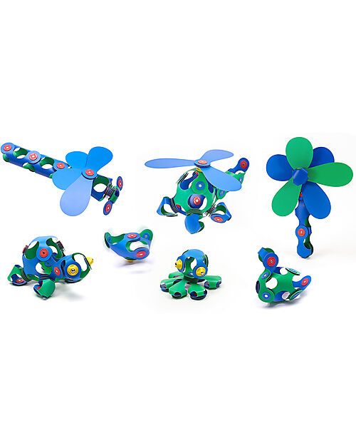Clixo Crew Pack - 30 Pezzi - Blu Verde - Gioco Magnetico STEAM - 4+ Anni Giochi Magnetici