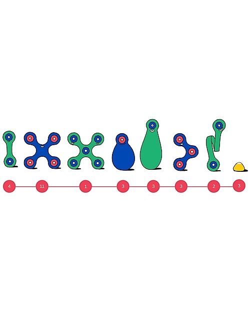 Clixo Crew Pack - 30 Pezzi - Blu Verde - Gioco Magnetico STEAM - 4+ Anni Giochi Magnetici