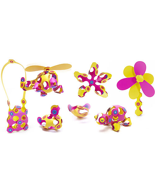 Clixo Crew Pack - 30 Pezzi - Rosa Giallo - Gioco Magnetico STEAM - 4+ Anni Giochi Magnetici