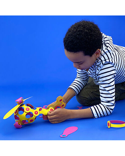 Clixo Crew Pack - 30 Pezzi - Rosa Giallo - Gioco Magnetico STEAM - 4+ Anni Giochi Magnetici