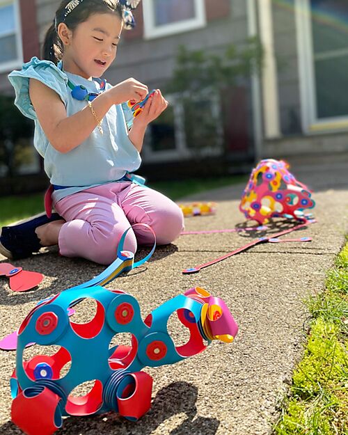 Clixo Crew Pack - 30 Pezzi - Rosa Giallo - Gioco Magnetico STEAM - 4+ Anni Giochi Magnetici