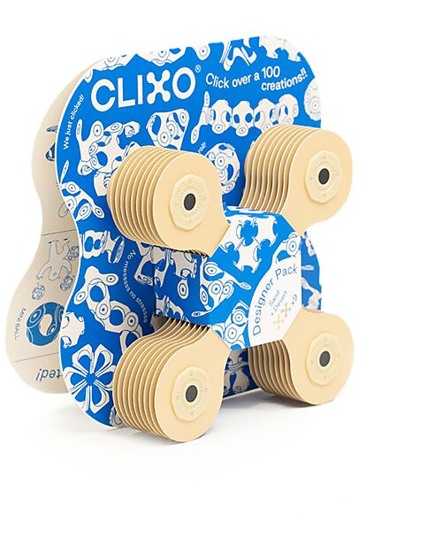 Clixo Designer Pack - 9 Pezzi - Beige Grigio - Gioco Magnetico STEAM - 4+ Anni Giochi Magnetici