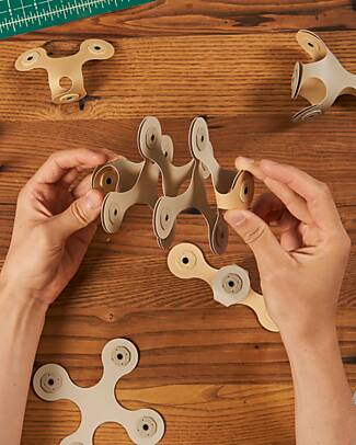 Clixo Designer Pack - 9 Pezzi - Beige Grigio - Gioco Magnetico STEAM Giochi Magnetici