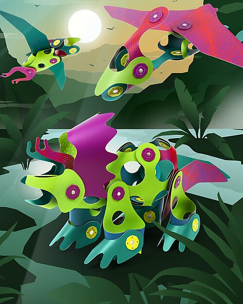 Clixo Dino Adventure Pack - 36 pezzi - Gioco Magnetico STEAM - 6+ Anni Giochi Magnetici