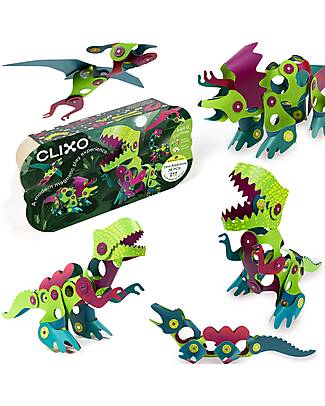 Clixo Dino Adventure Pack - 36 pezzi - Gioco Magnetico STEAM - 6+ Anni Giochi Magnetici