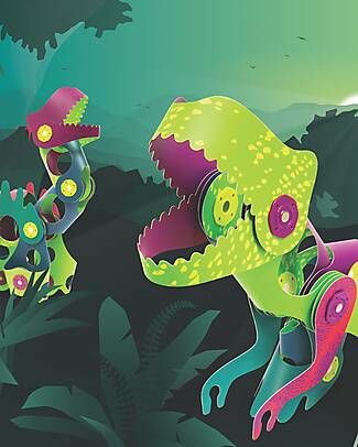 Clixo Dino Discovery Pack - 22 pezzi - Gioco Magnetico STEAM - 6+ Anni Giochi Magnetici