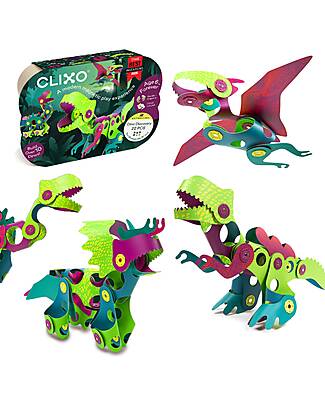 Clixo Dino Discovery Pack - 22 pezzi - Gioco Magnetico STEAM - 6+ Anni Giochi Magnetici