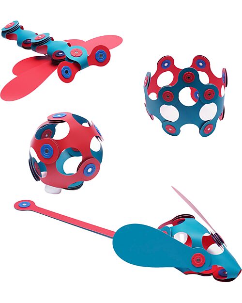 Clixo Itsy Pack - 18 Pezzi - Rosa Turchese - Gioco Magnetico STEAM - 4+ Anni Giochi Magnetici