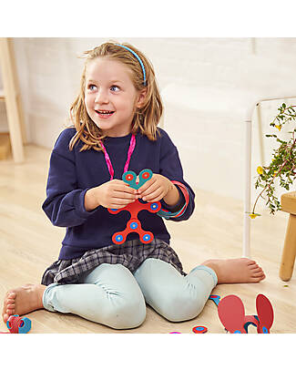 Clixo Itsy Pack - 18 Pezzi - Rosa Turchese - Gioco Magnetico STEAM - 4+ Anni Giochi Magnetici