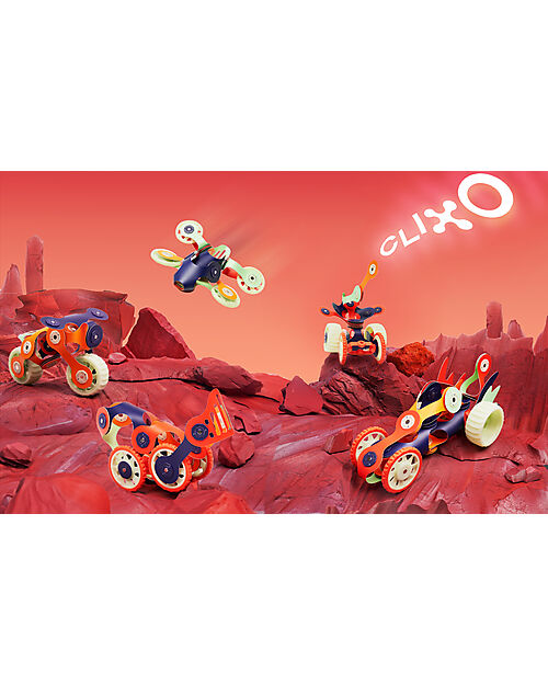 Clixo Mars Rovers - 29 Pezzi - Glow in The Dark - Gioco Magnetico STEAM - 6+ Anni Giochi Magnetici