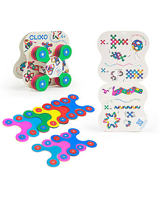 Clixo Tiny&Mighty - 9 Pezzi - Classico Multicolor - Gioco Magnetico STEAM Giochi Magnetici