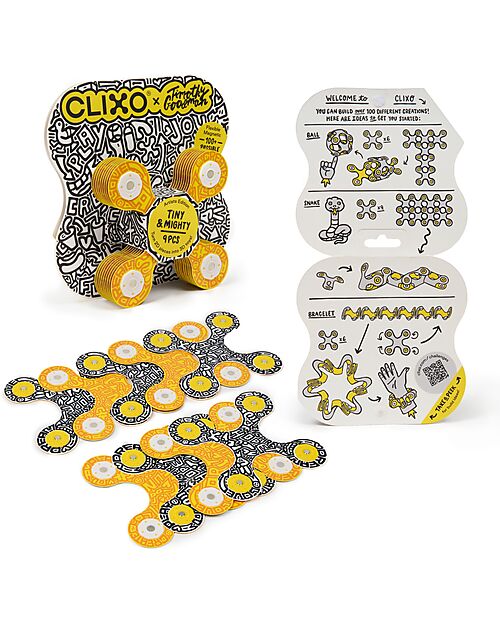 Clixo Tiny & Mighty - 9 Pezzi - Artist Edition - Timothy Goodman - Gioco Magnetico STEAM - 4+ Anni Giochi Magnetici