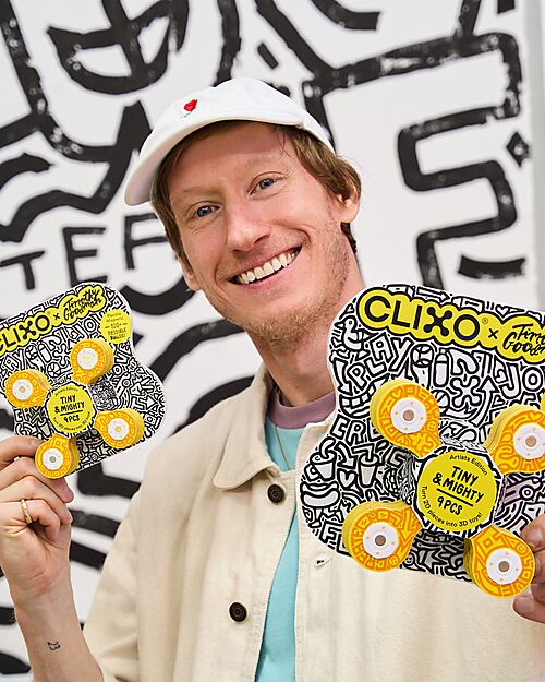 Clixo Tiny & Mighty - 9 Pezzi - Artist Edition - Timothy Goodman - Gioco Magnetico STEAM - 4+ Anni Giochi Magnetici