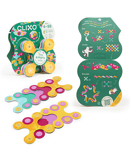 Clixo Tiny & Mighty - 9 Pezzi - Giungla - Gioco Magnetico STEAM - 4+ Anni Giochi Magnetici