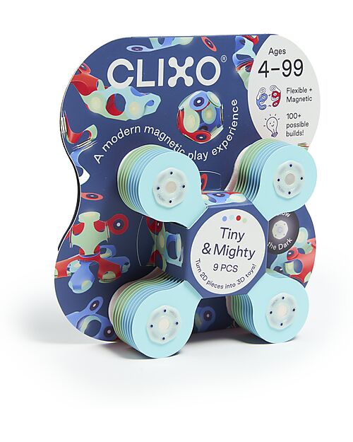 Clixo Tiny & Mighty - 9 Pezzi - Oceano - Gioco Magnetico STEAM - 4+ Anni Giochi Magnetici