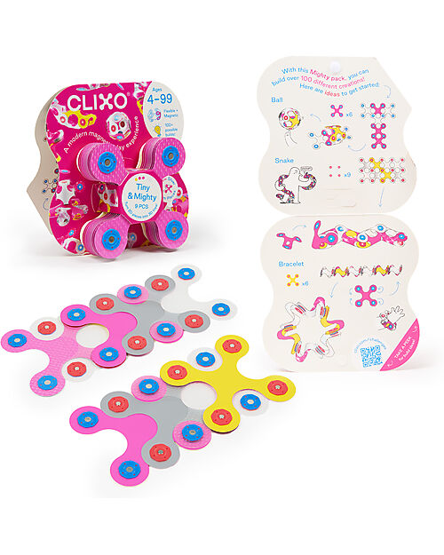 Clixo Tiny & Mighty - 9 Pezzi - Scintille - Gioco Magnetico STEAM - 4+ Anni Giochi Magnetici