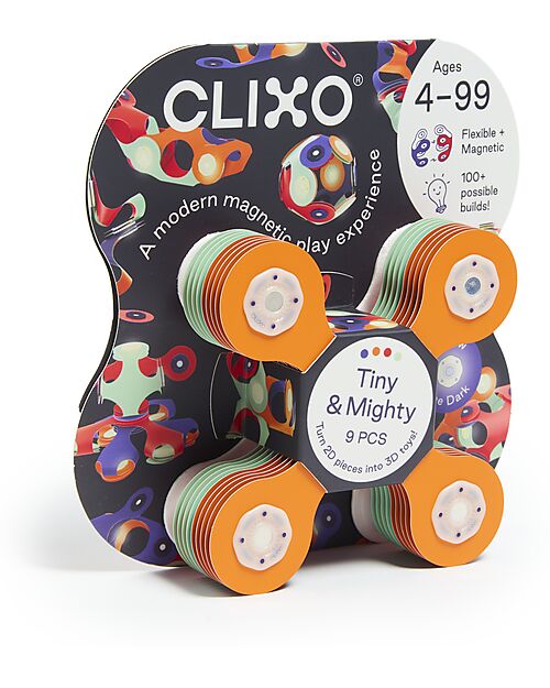 Clixo Tiny & Mighty - 9 Pezzi - Spazio - Gioco Magnetico STEAM - 4+ Anni Giochi Magnetici