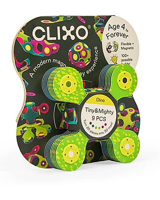 Clixo Tiny & Mighty - 9 Pieces - Dino - STEAM Magnetic Game - 4+ Years Magnetic Games