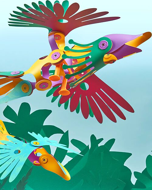 Clixo Tropical Birds - 22 Pezzi - Gioco Magnetico STEAM - 4+ Anni Giochi Magnetici