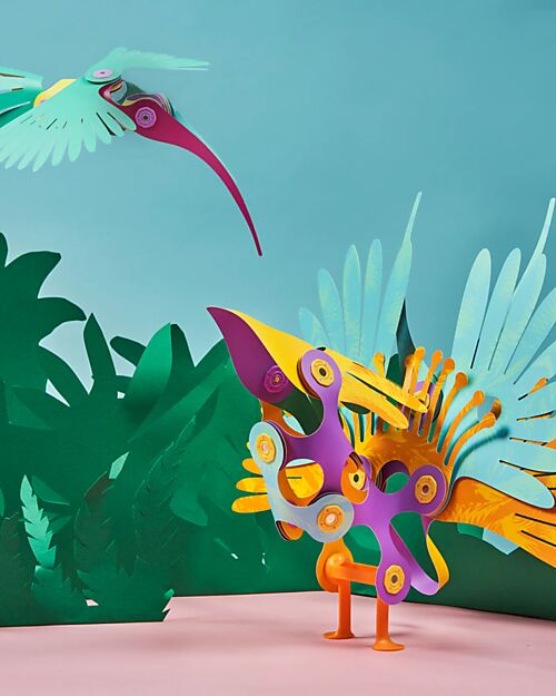 Clixo Tropical Birds - 22 Pezzi - Gioco Magnetico STEAM - 4+ Anni Giochi Magnetici