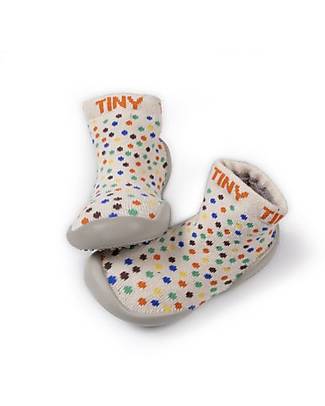 Collégien Babbucce con Suola Ergonomica - Dots X TINY - Cotone di Qualità per Durare a Lungo! Calzini Antiscivolo