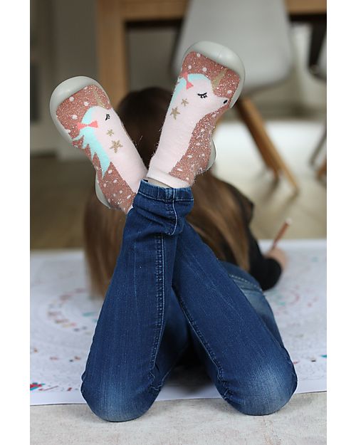 Collégien Babbucce con Suola Ergonomica - Licorne - Cotone di Qualità per Durare a Lungo! Pantofole