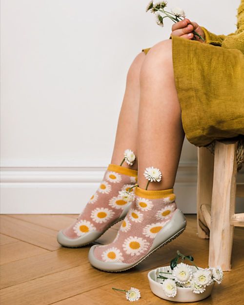 Collégien Babbucce con Suola Ergonomica - Marguerite - Cotone di Qualità per Durare a Lungo! Calzini Antiscivolo