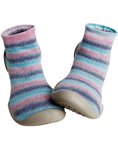 Collégien Babbucce con Suola Ergonomica - Nébuleuse - Cotone di Qualità per Durare a Lungo! Calzini Antiscivolo