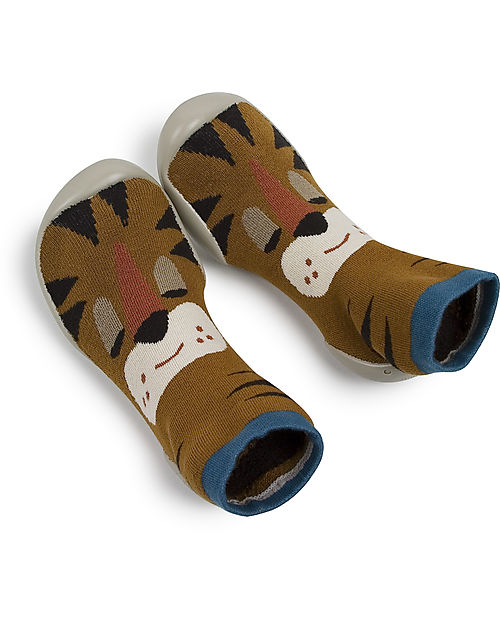 Collégien Babbucce con Suola Ergonomica - Tigrou - Cotone di Qualità per Durare a Lungo! Pantofole