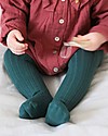 Collégien Collant a Costine Bimba, Verde Scuro - Cotone egiziano morbidissimo! Calze