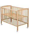 Combelle Arthur, Lettino con Sbarre in Legno di Faggio, 70 x 140 cm - Naturale - Con ruote! Lettini con Sbarre