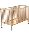 Combelle Arthur, Lettino con Sbarre in Legno di Faggio, 70 x 140 cm - Naturale - Con ruote! Lettini con Sbarre