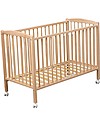 Combelle Arthur, Lettino con Sbarre in Legno di Faggio, 70 x 140 cm - Naturale - Con ruote! Lettini con Sbarre