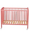Combelle Arthur, Lettino con Sbarre in Legno di Faggio, 70 x 140 cm - Rosa - ruote! Lettini con Sbarre