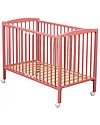 Combelle Arthur, Lettino con Sbarre in Legno di Faggio, 70 x 140 cm - Rosa - ruote! Lettini con Sbarre