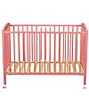 Combelle Arthur, Lettino con Sbarre in Legno di Faggio, 70 x 140 cm - Rosa - ruote! Lettini con Sbarre