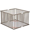 Combelle Léo, Box Pieghevole in Legno di Faggio, Grigio Chiaro - Spesso solo 11 cm! Lettini con Sbarre