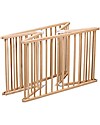 Combelle Léo, Box Pieghevole in Legno di Faggio, Grigio Chiaro - Spesso solo 11 cm! Lettini con Sbarre