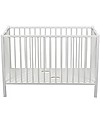 Combelle Roméo, Lettino con Sbarre Pieghevole in Legno di Faggio, 60 x 120 cm - Bianco Lettini con Sbarre