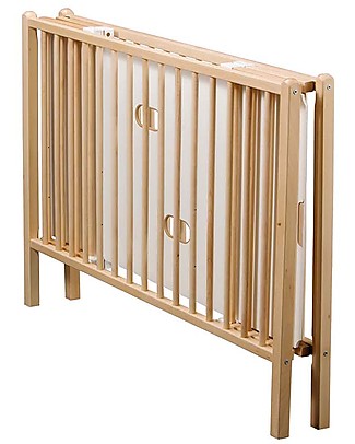 Combelle Roméo, Lettino con Sbarre Pieghevole in Legno di Faggio, 60 x 120 cm - Menta Lettini Con Sbarre