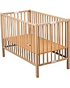 Combelle Roméo, Lettino con Sbarre Pieghevole in Legno di Faggio, 60 x 120 cm - Naturale Lettini con Sbarre
