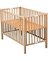 Combelle Roméo, Lettino con Sbarre Pieghevole in Legno di Faggio, 60 x 120 cm - Naturale Lettini con Sbarre