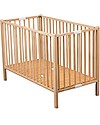 Combelle Roméo, Lettino con Sbarre Pieghevole in Legno di Faggio, 60 x 120 cm - Naturale Lettini con Sbarre