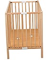 Combelle Roméo, Lettino con Sbarre Pieghevole in Legno di Faggio, 60 x 120 cm - Naturale Lettini con Sbarre
