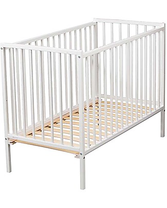 Combelle Rémi, Lettino con Sbarre in Legno di Faggio, 60 x 120 cm - Bianco Lettini Con Sbarre